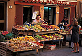 Stand with fruit and vegetables, Elba, National Park of the Tuscan Archipelago, Tuscany, Italy