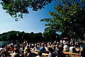 Biergarten Seehaus, Englischer Garten, Muenchen, Bayern Deutschland