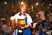 Bedienung Barbara, im Festzelt, Oktoberfest Muenchen, Bayern, Deutschland