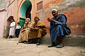 Local men in a Souk, a commercial quarter, Taroudant, Marocco