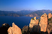 Steine, Erosion, Küste, Les Calanche, bei Porto, Westküste, Korsika, Frankreich