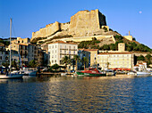 Citadel above the harbour of Bonifacio, Corsica, France