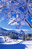 Verschneite Landschaft, Skigebiet Hausberg, Garmisch-Partenkirchen, Bayern, Deutschland