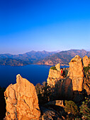 Hiking, Les Calanche, Les Calanche, near Porto, west coast Corsica, France