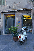 Vespa, Street scene, Montalcino Toscana, Italy