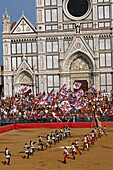Calcio Storico Fiorentino, Basilika Santa Croce, Piazza Santa Croce, Florenz, Toskana, Italien