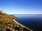 Playa del Canuela, Maro, Costa del Sol, Provinz Malaga, Andalusien, Spanien