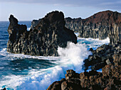 Felsküste, Surge, Punta de Gutierrez, El Hierro, Kanarische Inseln, Spanien