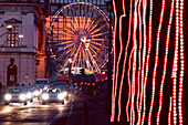 Christmas lights and ferris wheel, Berlin, Germany