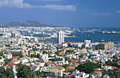 View over las Palmas and harbour, Gran Canaria, Canary Islands, Spain