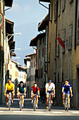 Group of cyclists, Dro, Trentino Italy