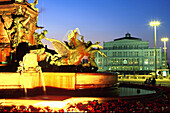 Opernplatz, Oper, Mendebrunnen, Leipzig Sachsen, Deutschland