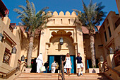 People in front of Madinat Jumeriah Souk, Dubai, UAE, United Arab Emirates, Middle East, Asia
