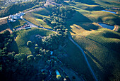 Ballonfahrt m. John Philbert, Luftaufnahme, Napa Valley Kalifornien, USA