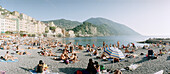 Strand, Camogli, Riviera, Ligurien, Italien