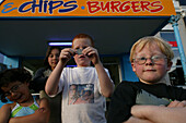 Kids, Lyttelton, Banks Peninsula, Family, fish and chip shop, London Street, South Island