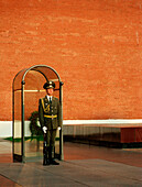 A guard standing at the grave of the unknown soldier, Moscow, Russia