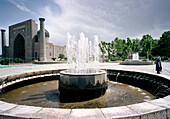 Fountain on Registan Square, Samarkand, Uzbekistan