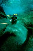 Scuba diving in a freshwater river, Switzerland, Tessin, Verzasca, Verzasca Valley, Verzasca river