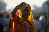 Young Woman with yellow Sari, Rajasthan India