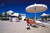 People on the beach, Club Med., La Douce, Djerba, Tunesia, Africa