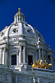 State Capitol St. Paul under blue sky, Twin Cities, Minneapolis, Minnesota, USA, America