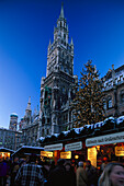 Christmas fair, Marienplatz with town hall Munich, Bavaria, Germany