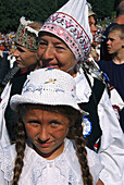 People in traditional costumes, singing contest Tallinn, Estonia