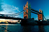 Tower Bridge in the evening light and the river Themse, London, England, Great Britain