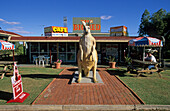 Cafe with giant red Kangaroo statue, Big Red Cafe, Matilda Highway, Queensland, Australia