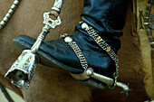 Stirrup and boot of argentinian gaucho, Argentina South America
