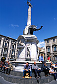 Obelisk with elephant, Catania, Sicily Italy