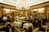 Interior view of Cafe San Carlo, Torino, Piedmont, Italy, Europe