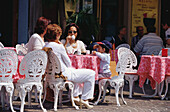 Salo, Straßencafé, Gardasee, Trentino, Italien