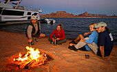 Campfire at Lake Powell, Arizona, USA