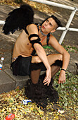 Angel, young man having a rest at the Loveparade, Berlin, Berlin, Germany