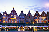 Houses at market square, Bruges, Flanders, Belgium