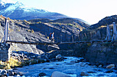 Trekking, bridge, Torres del Paine Patagonia, Chile