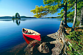 Canoe at Lake Opeongo, Algonquin Provincial Park, Ontario, Canada