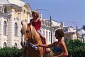 Riding before Benoispalace, Peterhof St. Petersburg, Russia