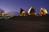 Sydney Opera House, evening light, Australien, Sydney Opera House, abends, lit up