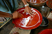 Lacquerware workshop, Bagan, Lackarbeit Werkstatt