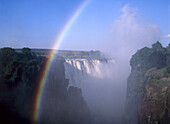 Rainbow over the Victoria Falls, Zimbabwe, Zambia, Africa