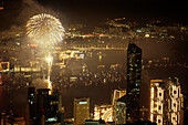 Silvesterfeuerwerk, Hongkong, China