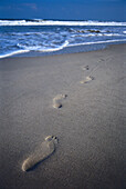 Footprints in the sand, China Beach, Danang, Vietnam, Asia