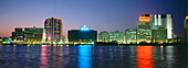 Skyline at Dubai Creek at night, Dubai, United Arab Emirates