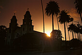 Kirche des guten Schäfers bei Sonnenuntergang, Beverly Hills, Los Angeles, USA
