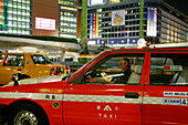 Taxis at Shinjuku station, Tokyo City Japan