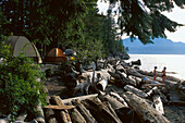 Camping ground, Howe Sound, Porteau Cove Prov. Park Brit. Columbia, Canada