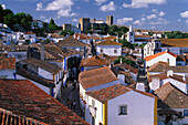 Altstadt mit dem Blick auf Festung, Obidos, Portugal